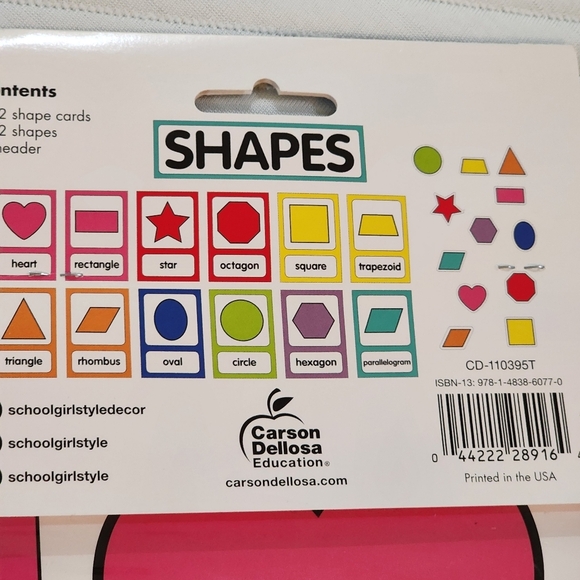 Schoolgirl style 25 piece shape cards for classroom NWT - Picture 6 of 8